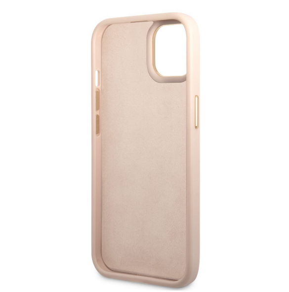 Guess PC/TPU 4G Metal Camera Outline Case för iPhone 14 Rosa