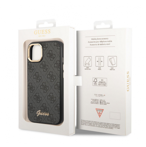 Guess PC/TPU 4G Metal Camera Outline Fodral för iPhone 14 Svart