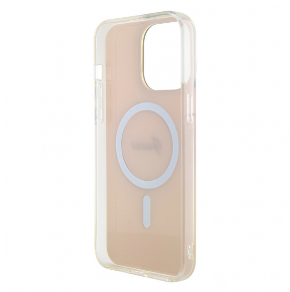 Guess IML Iridescent Script MagSafe Fodral för iPhone 15 Pro Max Rosa