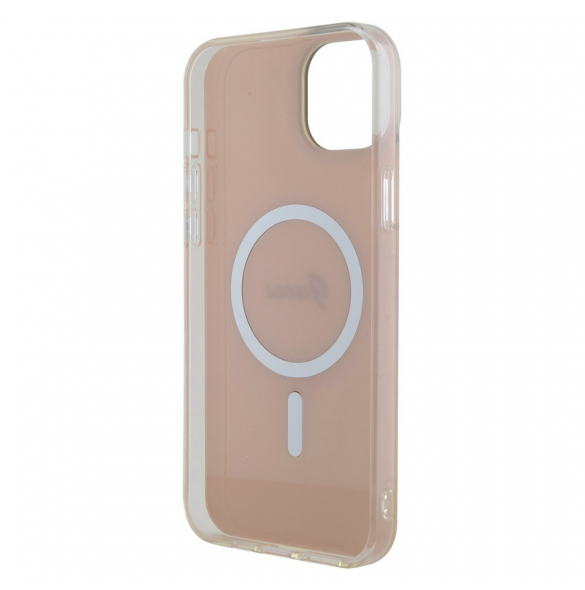 Guess IML Iridescent Script MagSafe Fodral för iPhone 15 Rosa