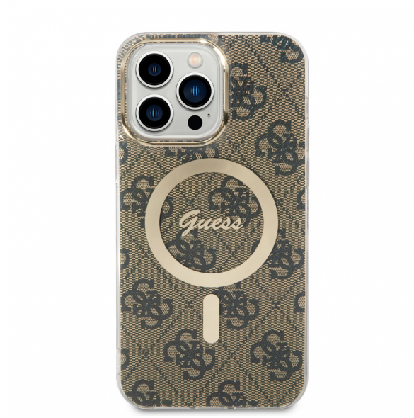 Guess IML 4G MagSafe Fodral för iPhone 15 Pro Max Brun
