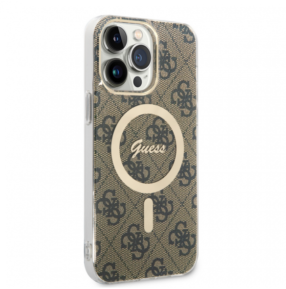 Guess IML 4G MagSafe Fodral för iPhone 15 Pro Max Brun