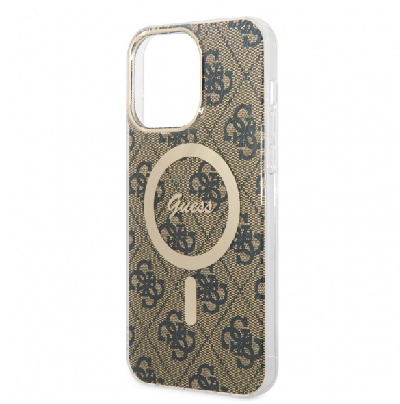Guess IML 4G MagSafe Fodral för iPhone 15 Pro Max Brun