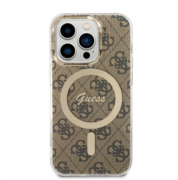Guess IML 4G MagSafe Fodral för iPhone 15 Pro Brown