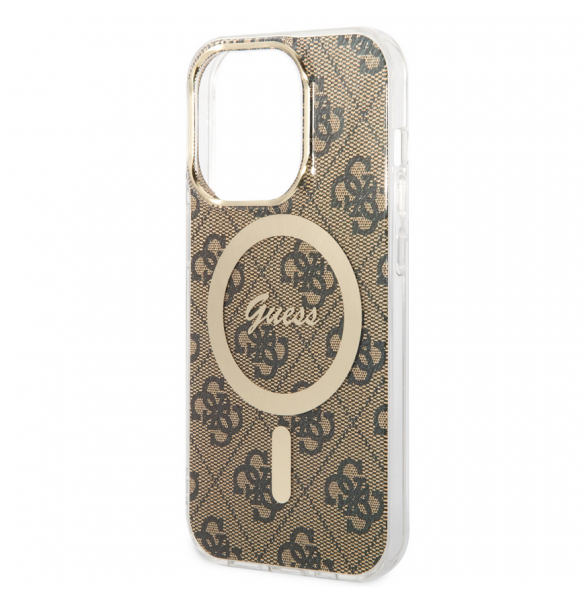 Guess IML 4G MagSafe Fodral för iPhone 15 Pro Brown