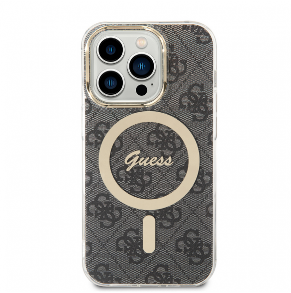 Guess IML 4G MagSafe Fodral för iPhone 15 Pro Svart