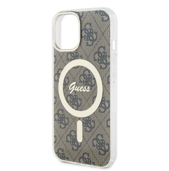 Guess IML 4G MagSafe Fodral för iPhone 15 Brun