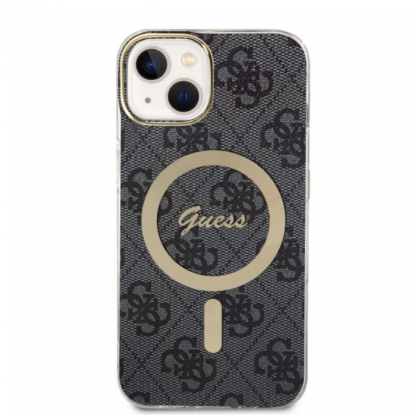 Guess IML 4G MagSafe Fodral för iPhone 15 Svart