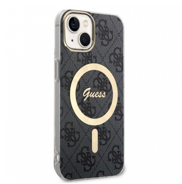 Guess IML 4G MagSafe Fodral för iPhone 15 Svart