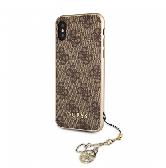 Guess Charms Hard Case 4G Brun till iPhone X /XS