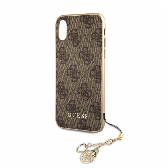 Guess Charms Hard Case 4G Brun till iPhone X /XS