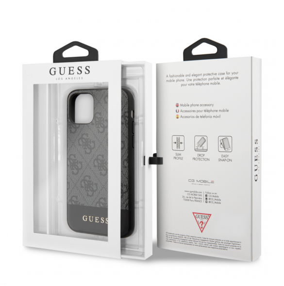 Guess 4G Stripe-fodral till iPhone 11 Pro Grey