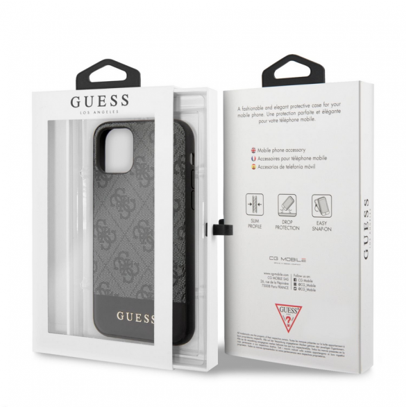 Guess 4G Stripe Fodral till iPhone 11 Grå