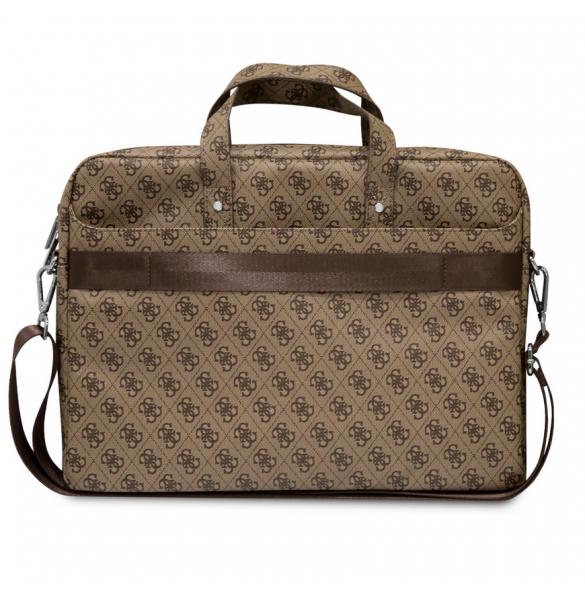 Guess 4G PU Triangel-logotyp datorväska 15/16" Brun
