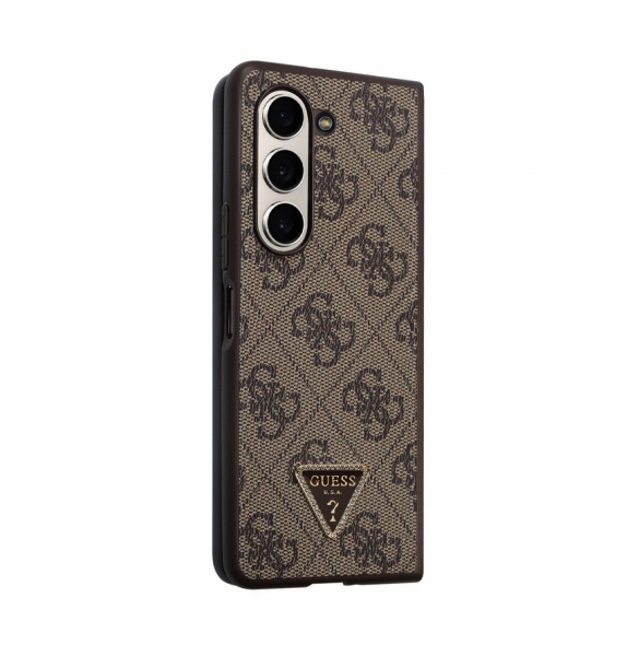 Guess 4G PU Lädertriangelfodral till Samsung Galaxy Z Fold 5 Brun