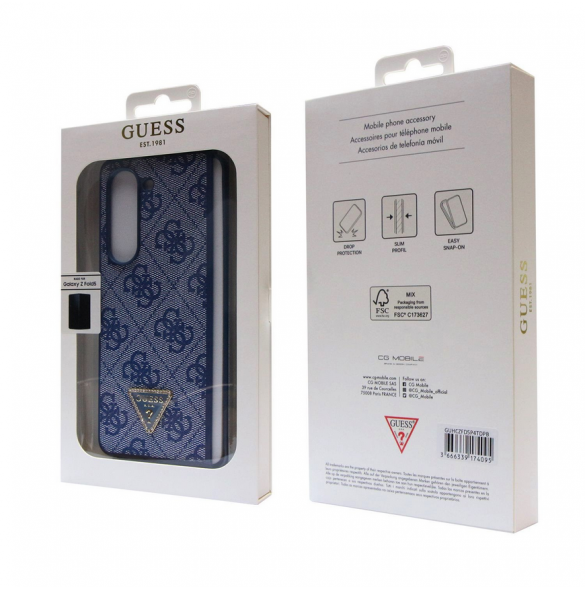 Guess 4G PU Lädertriangelfodral till Samsung Galaxy Z Fold 5 Blue