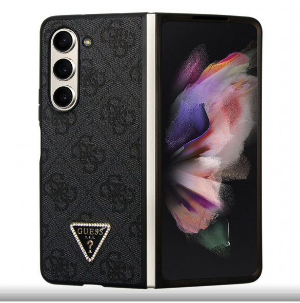 Guess 4G PU Lädertriangelfodral till Samsung Galaxy Z Fold 5 Svart
