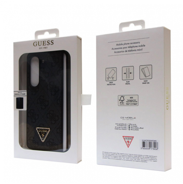 Guess 4G PU Lädertriangelfodral till Samsung Galaxy Z Fold 5 Svart