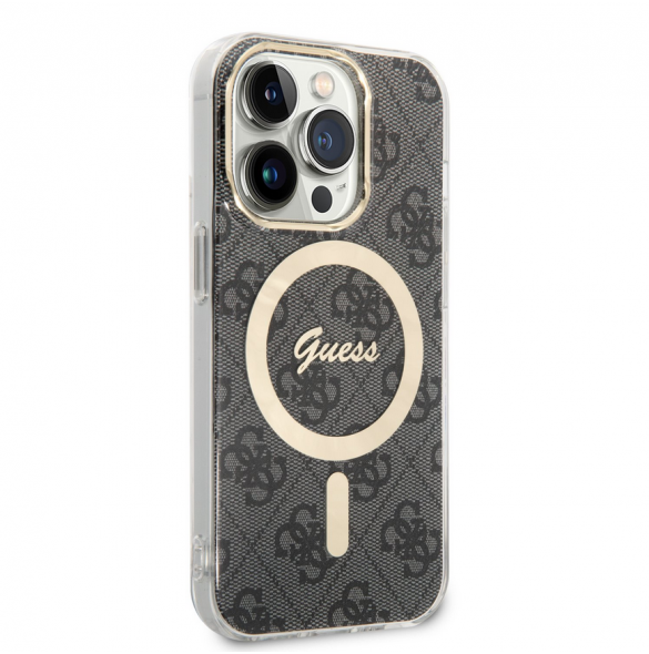Guess 4G IML MagSafe Fodral för iPhone 14 Pro Svart