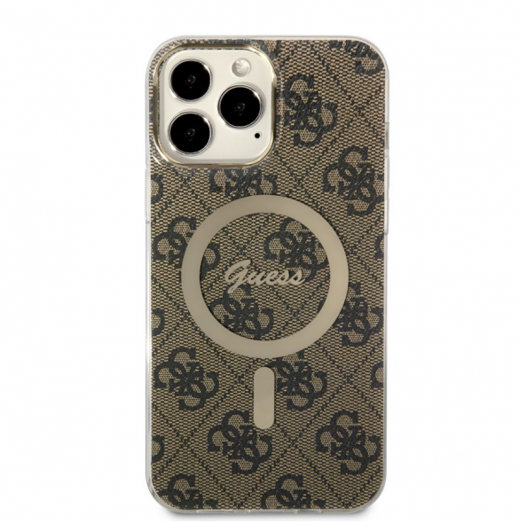 Guess 4G IML MagSafe Fodral för iPhone 13 Pro Max Brun
