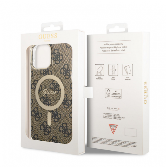 Guess 4G IML MagSafe Fodral för iPhone 13 Pro Max Brun