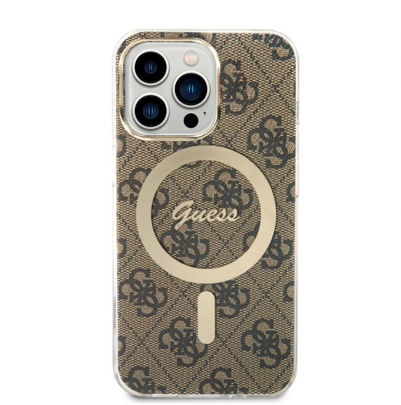 Guess 4G IML MagSafe Fodral för iPhone 13 Pro Brown