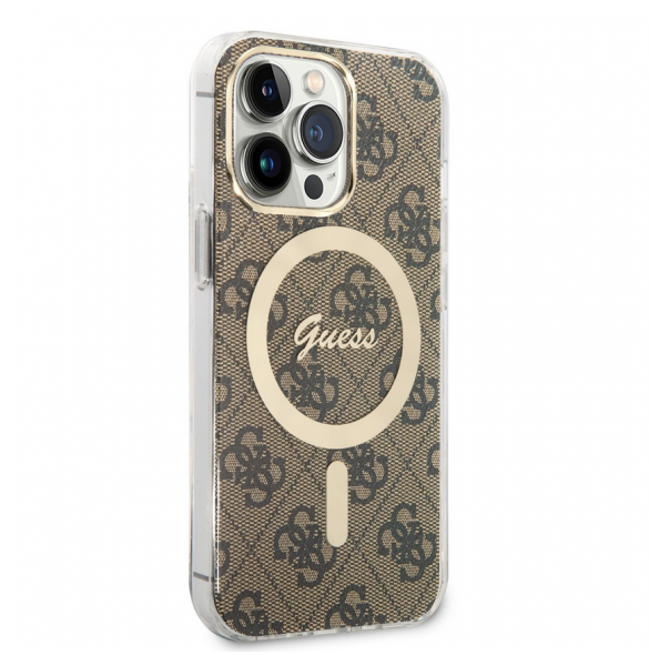 Guess 4G IML MagSafe Fodral för iPhone 13 Pro Brown