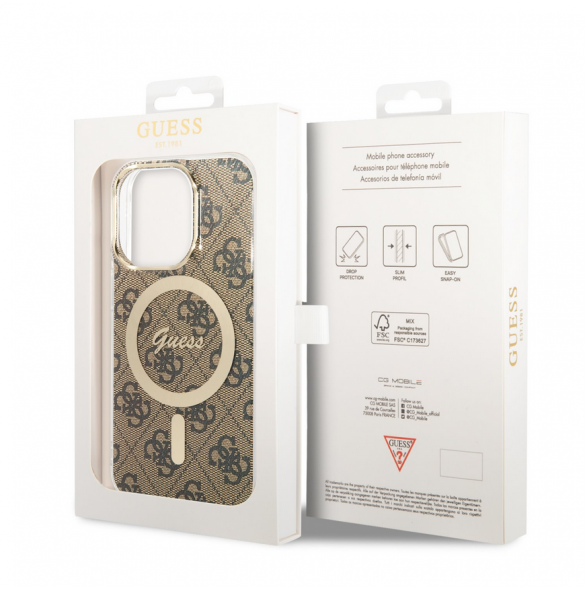Guess 4G IML MagSafe Fodral för iPhone 13 Pro Brown