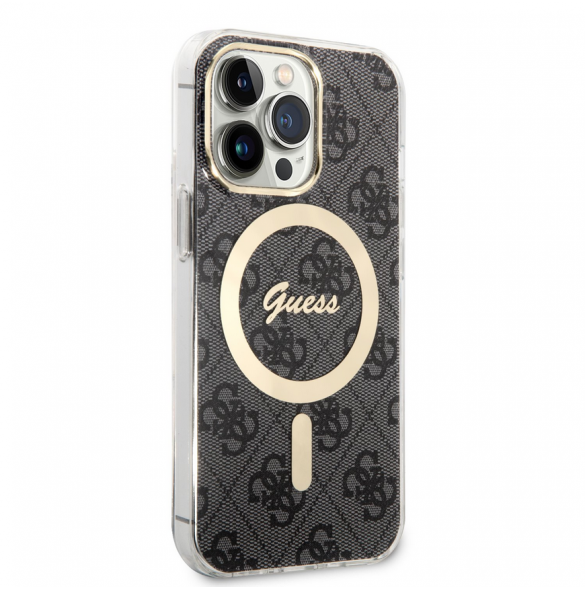 Guess 4G IML MagSafe Fodral för iPhone 13 Pro Svart