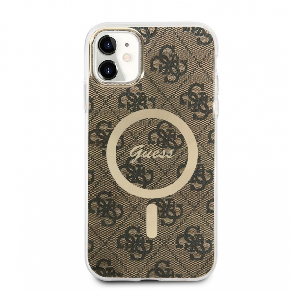 Guess 4G IML MagSafe Fodral för iPhone 11 Brun