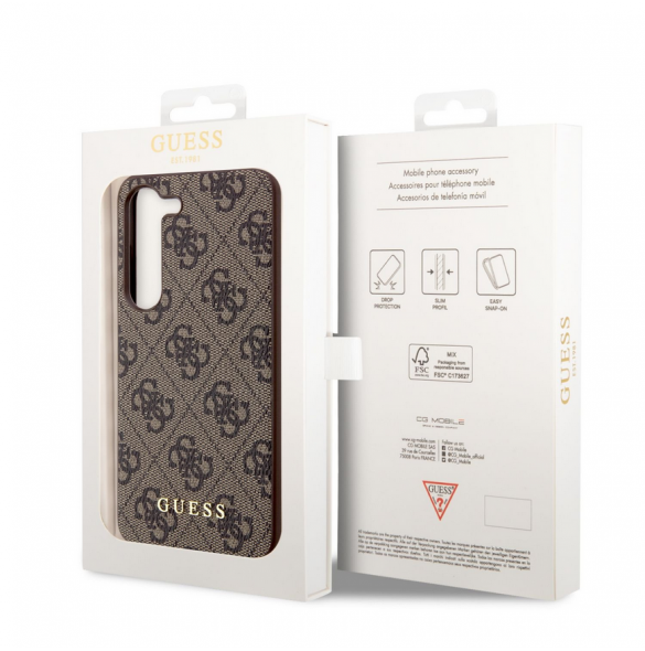 Guess 4G Charms-fodral till Samsung Galaxy S23+ Brun