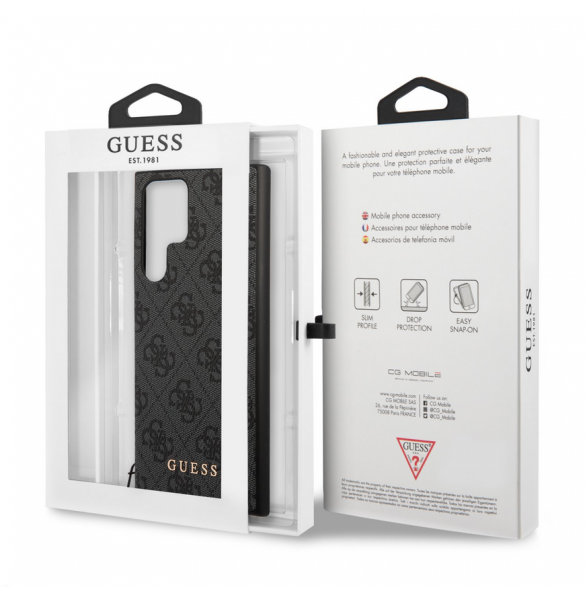 Guess 4G Charms-fodral till Samsung Galaxy S23 Ultra Grey