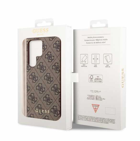 Guess 4G Charms-fodral till Samsung Galaxy S23 Ultra Brown