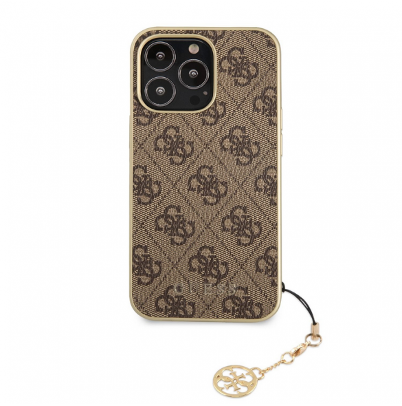 Guess 4G Charms-fodral till iPhone 13 Pro Max Brun