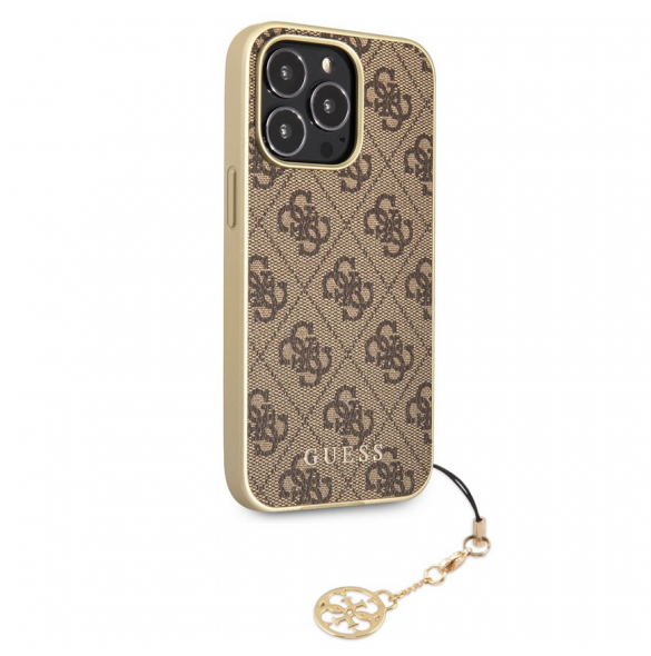 Guess 4G Charms-fodral till iPhone 13 Pro Max Brun