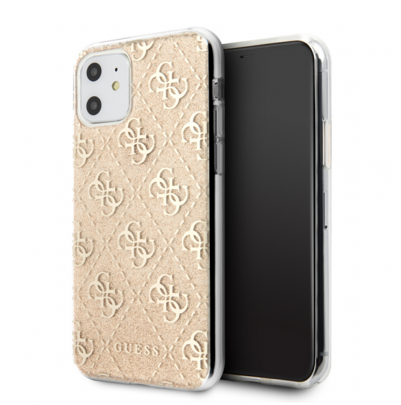 Guess 4G Glitter-fodral till iPhone 11 Gold