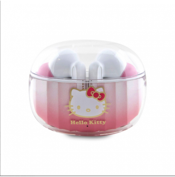 Hello Kitty True Wireless Kitty Head Logo Stereo Hörlurar Rosa