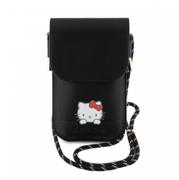 Hello Kitty PU Daydreaming Logo läderplånbok Telefonväska Svart