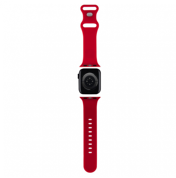 Hello Kitty flytande silikon Kitty Head Logo Klockarmband för Apple Watch 38/40 mm Röd