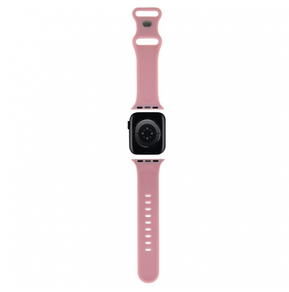 Hello Kitty flytande silikon Kitty Head Logo Klockarmband för Apple Watch 38/40 mm Rosa