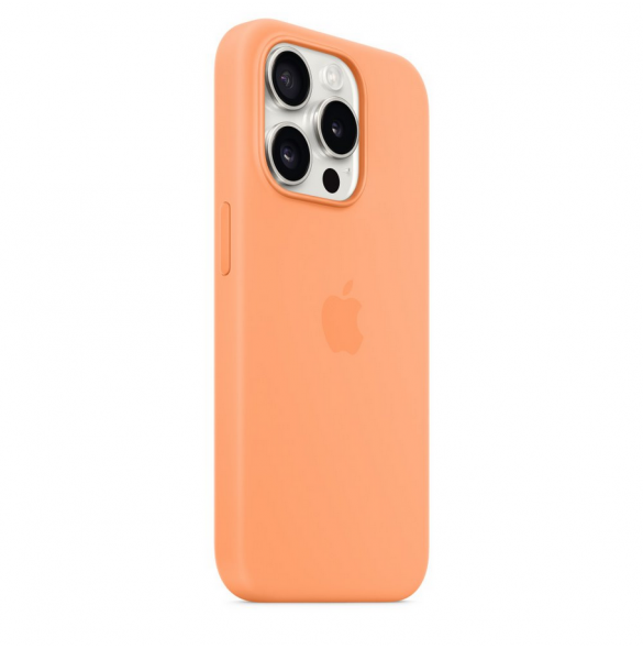 MT1H3ZM/A Apple Silikon Magsafe Skal för iPhone 15 Pro Orange Sorbet