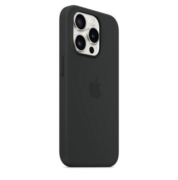 MT1A3ZM/A Apple Silikon Magsafe Skal till iPhone 15 Pro Svart