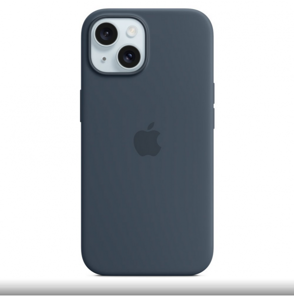 MT0N3ZM/A Apple Silikon Magsafe Skal till iPhone 15 Storm Blue