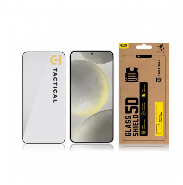 Tactical Glass Shield 5D för Samsung Galaxy S24+, Galaxy S25+ Svart