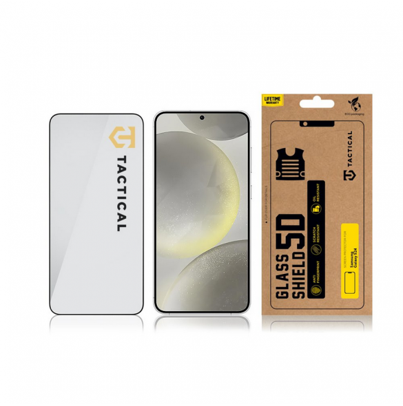 Tactical Glass Shield 5D för Samsung Galaxy S24, Galaxy S25 Svart