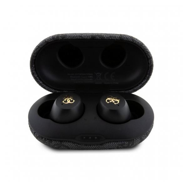 Guess True Wireless 4G PU Metal Logo BT5.3 Stereo hörlurar Svart