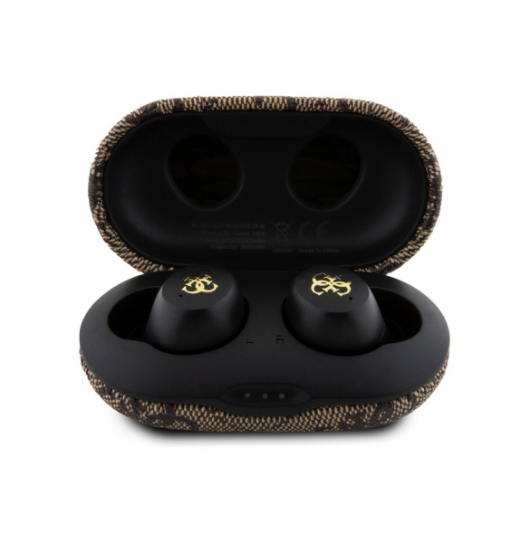 Guess True Wireless 4G PU Metal Logo BT5.3 Stereo hörlurar Brun