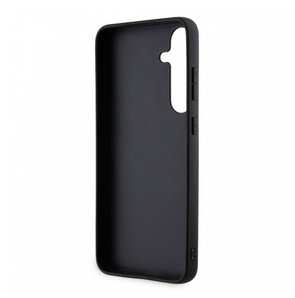 Karl Lagerfeld Saffiano Grip Stand Metall Logotyp Bakskal till Samsung Galaxy S24+ Svart