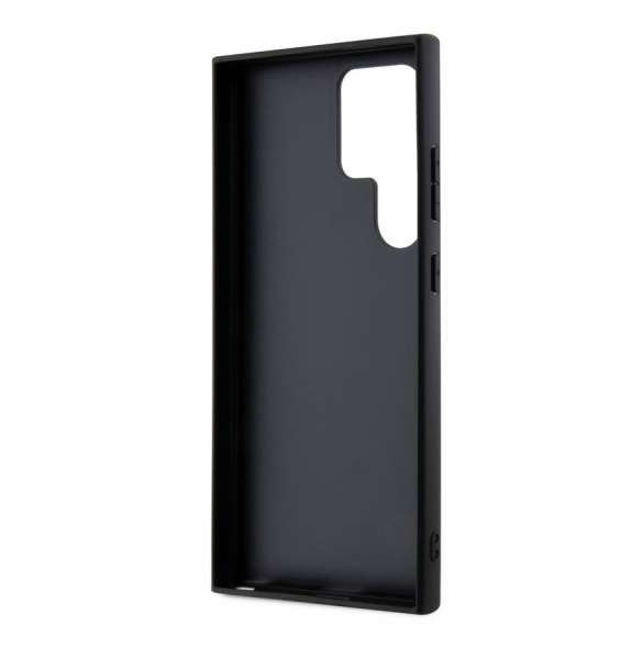 Karl Lagerfeld Saffiano Grip Stand Metall Logotyp Bakskal till Samsung Galaxy S24 Ultra Black
