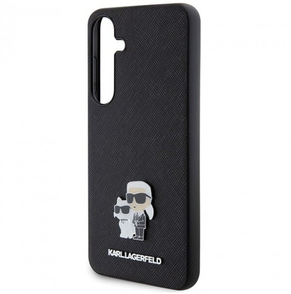 Karl Lagerfeld PU Saffiano Metal Karl och Choupette Bakskal till Samsung Galaxy S24+ Svart